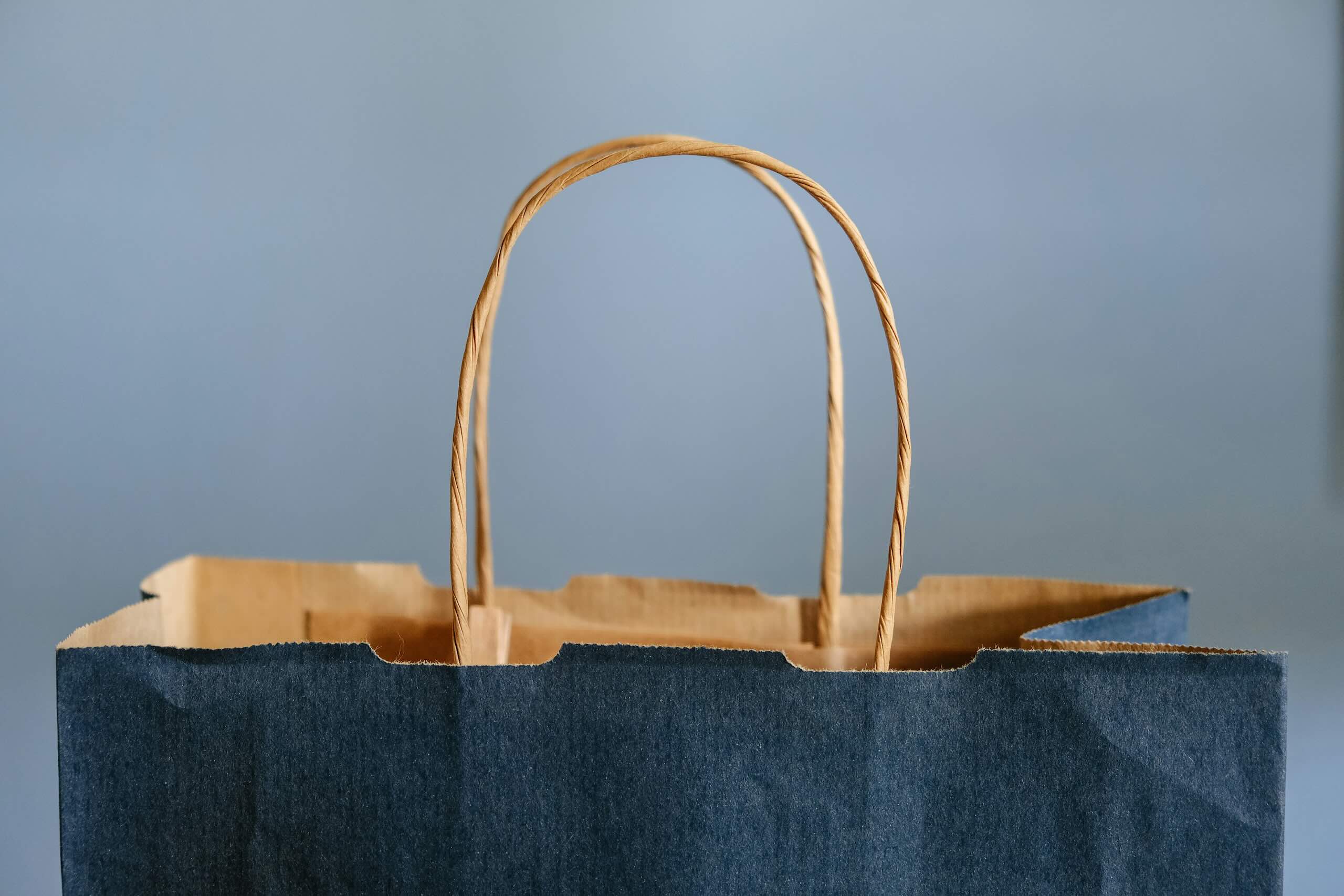 Paper shopping bag from an independent local shop