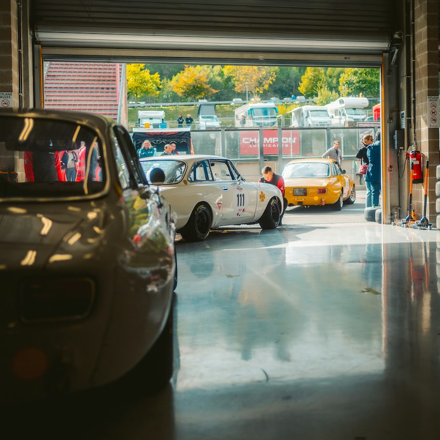 Classic racing car prepared for a motorsport event