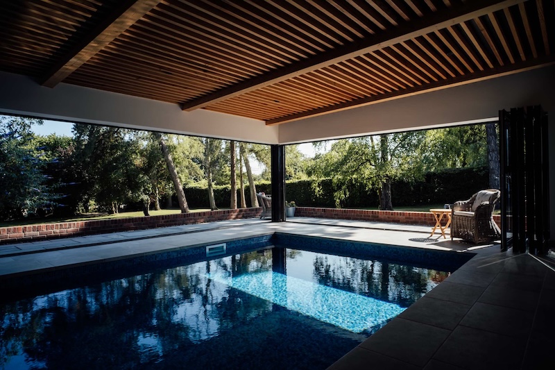 Contemporary pool extension project by KW Architectural in Buckinghamshire