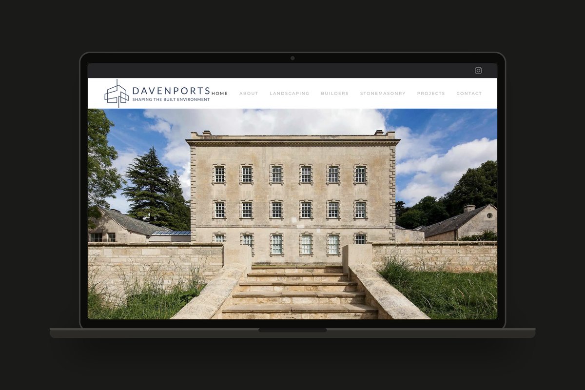 Davenports building, landscaping and stonemasonry website in Stroud, designed by Swanky Pixels
