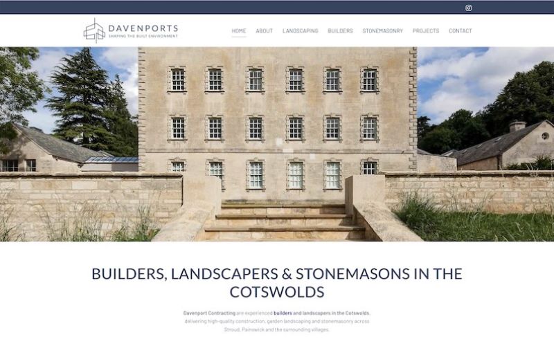 Davenports construction and landscaping website designed by Swanky Pixels