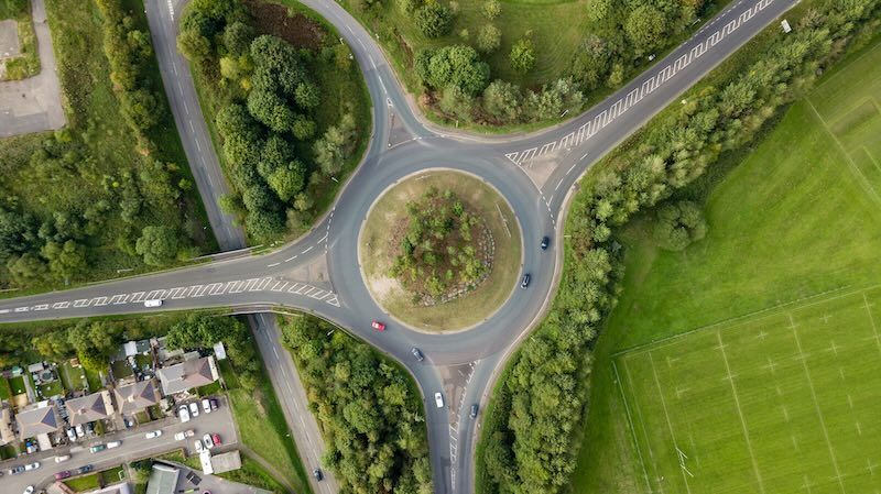 Overhead view of Roundabout in Milton keynes