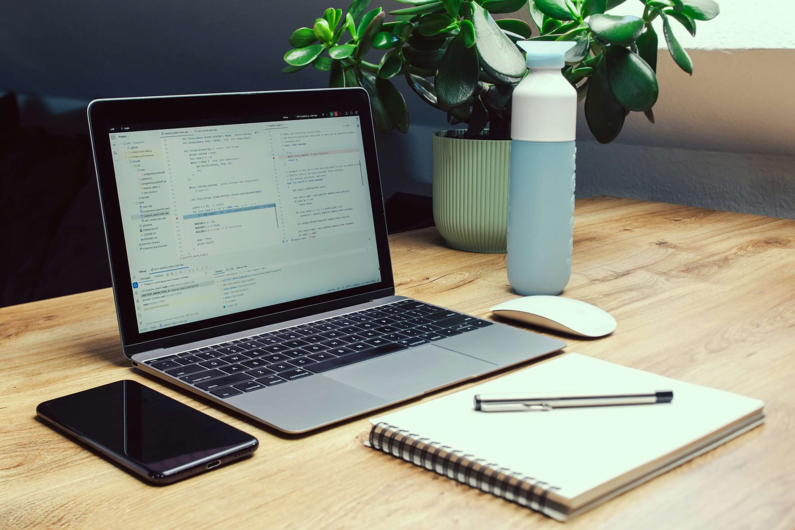 SEO keyword research and planning workspace on a laptop